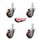Service Caster 3.5 Inch Maroon Polyurethane Wheel Swivel 7/8 Inch Square Stem Caster Set SCC SCC-SQ20S3514-PPUB-MRN-78-4 - alternate 2